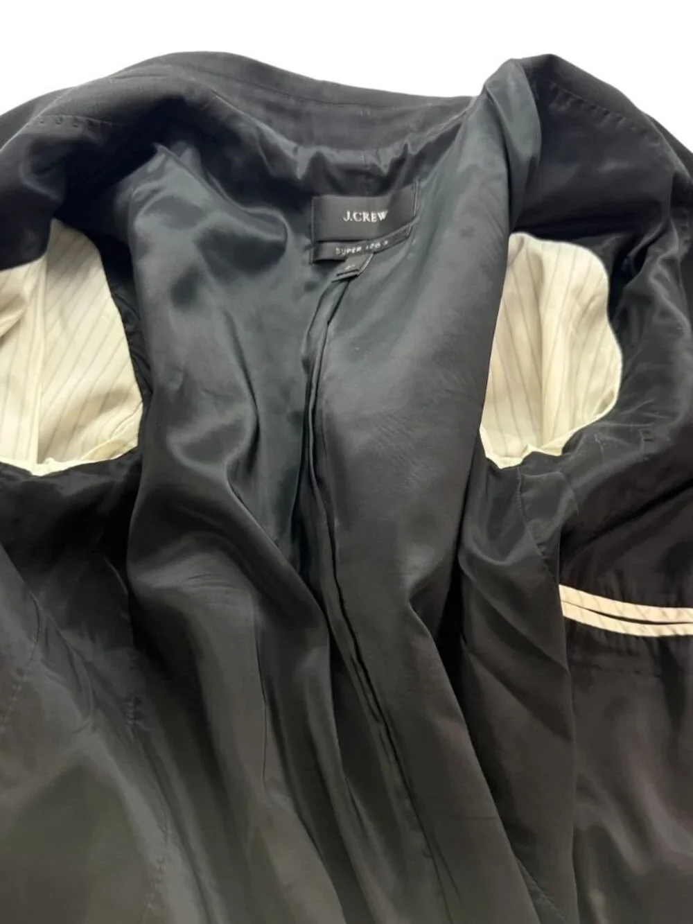 J.Crew Women's 100% Wool Super 120's Black Blazer 1-Button Career Size 2 Tall
